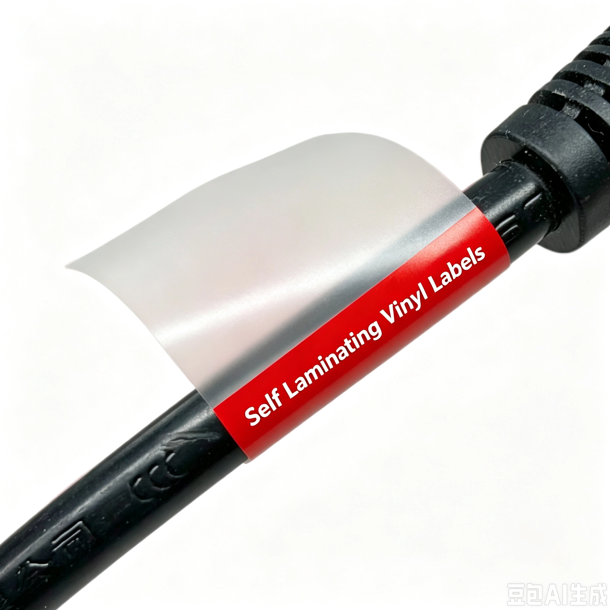 Rooi self-laminerende vinyl omhul draad en kabel etikette vir betroubare kabel identifikasie